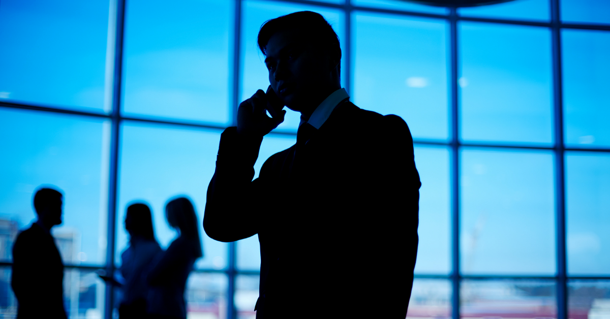 Man on phone in an office
