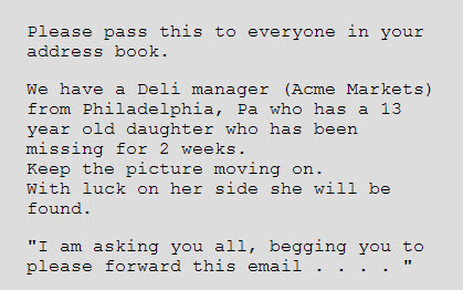 Old Chain Email Examples TechTips: Demything Email Legends